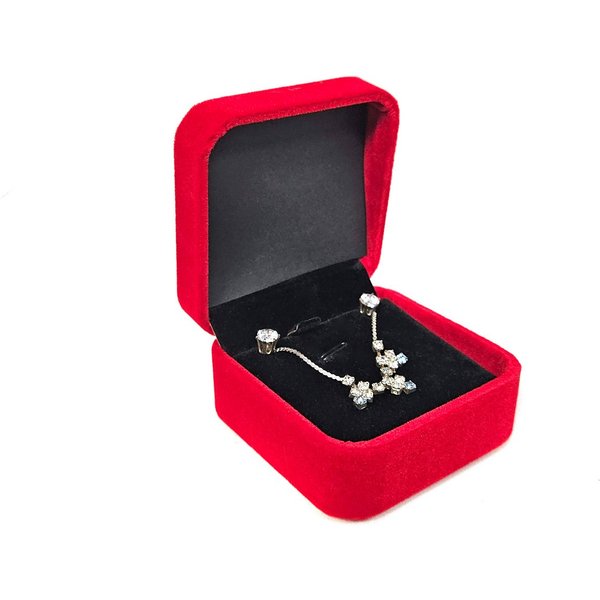 Yudu Aufbewahrungsbox Schmucketuis Geschenkbox Schmuckaufbewahrung mit Veloursüberzug