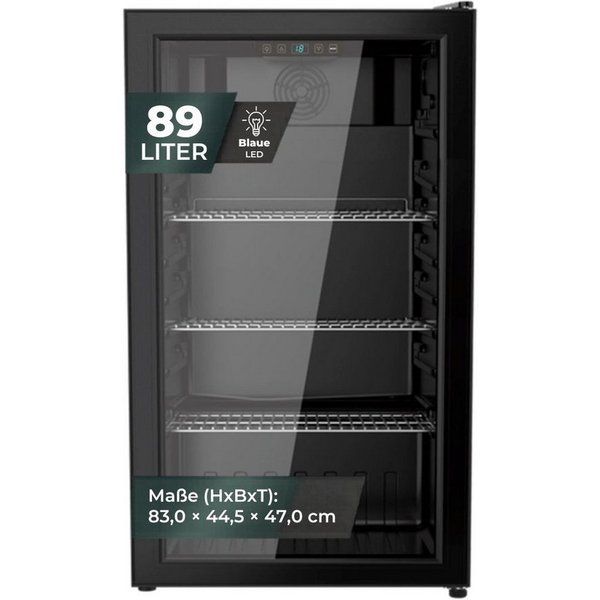 YUNA Getränkekühlschrank Cool-View GKS90, 83 cm hoch, 44.50 cm breit