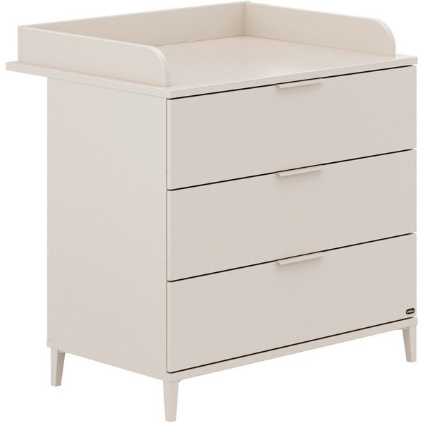 YUNY by PAIDI Wickelkommode SISTER LOU mit abnehmbarem Aufsatz und 3 Schubladen, Kommode in Beige, 95 cm Breite, geprüfte Sicherheit, Soft-Close