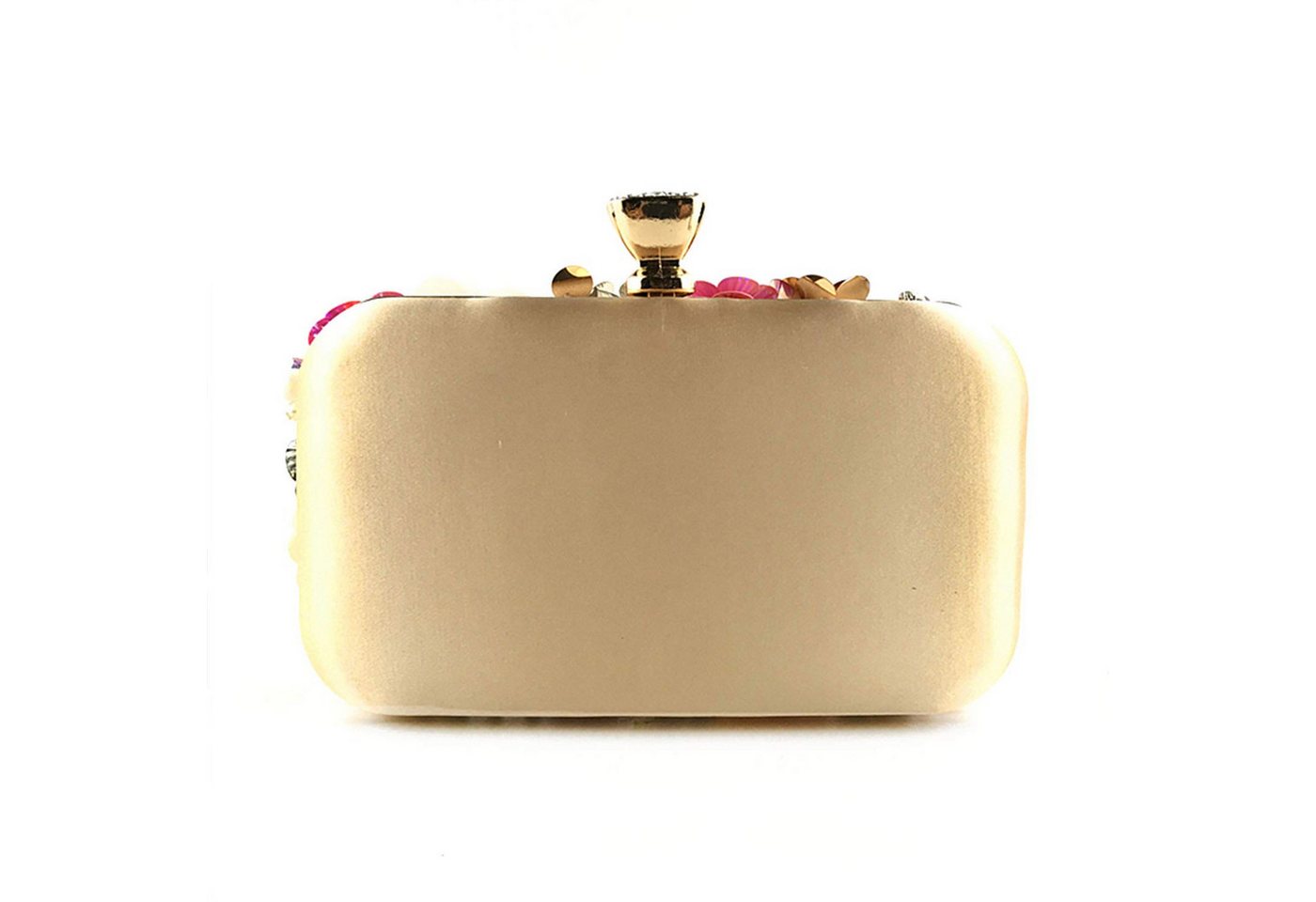 Zaewry Abendtasche Damen-Clutch mit Blumenmuster, Abendhandtasche, Schultertasche, mit Kettenriemen – Bild 2 von 5