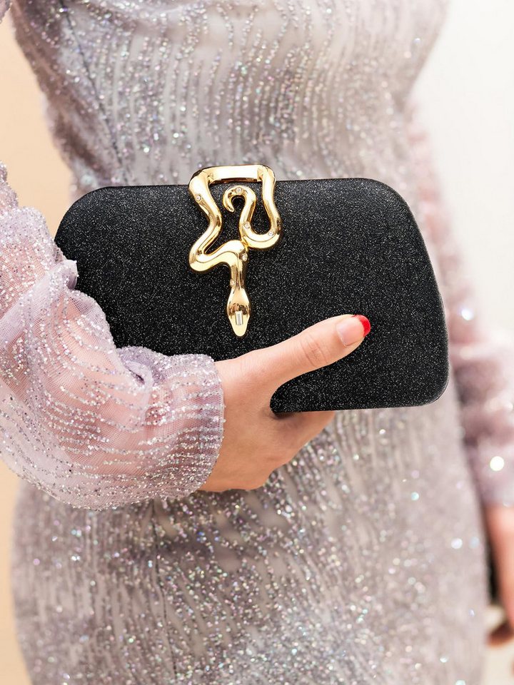 Zaewry Abendtasche Damen Glitzer Abendtasche, elegante Clutch, modische Schlangenleder Abendtasche, Party Clutch – Bild 5 von 5