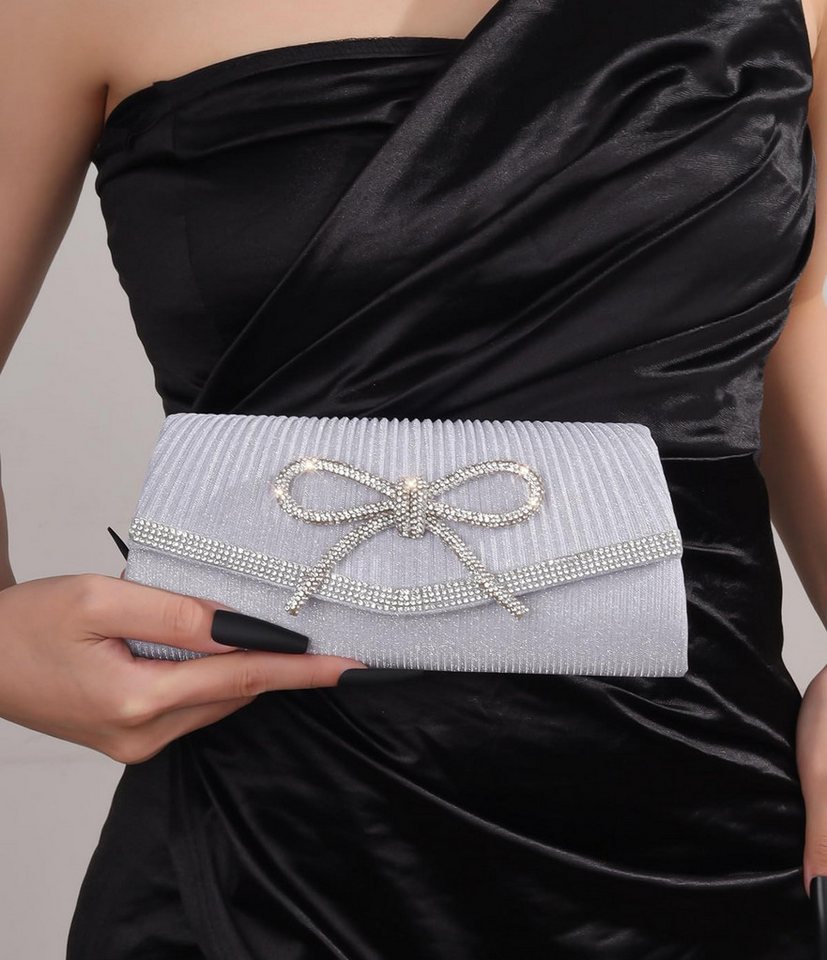 Zaewry Abendtasche Glitzer Abendtasche, Elegante Envelope Tasche Kettentasche, Schultertaschen für Hochzeit Party Freizeit Date – Bild 2 von 5