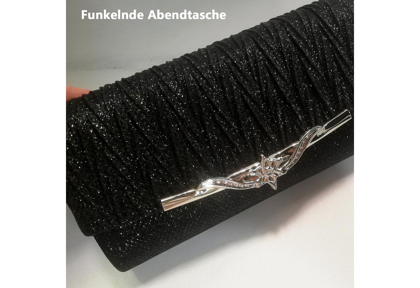 Zaewry Abendtasche Glitzer Abendtasche, Elegante Envelope Tasche Kettentasche, Schultertaschen für Hochzeit Party Freizeit Date – Bild 5 von 5