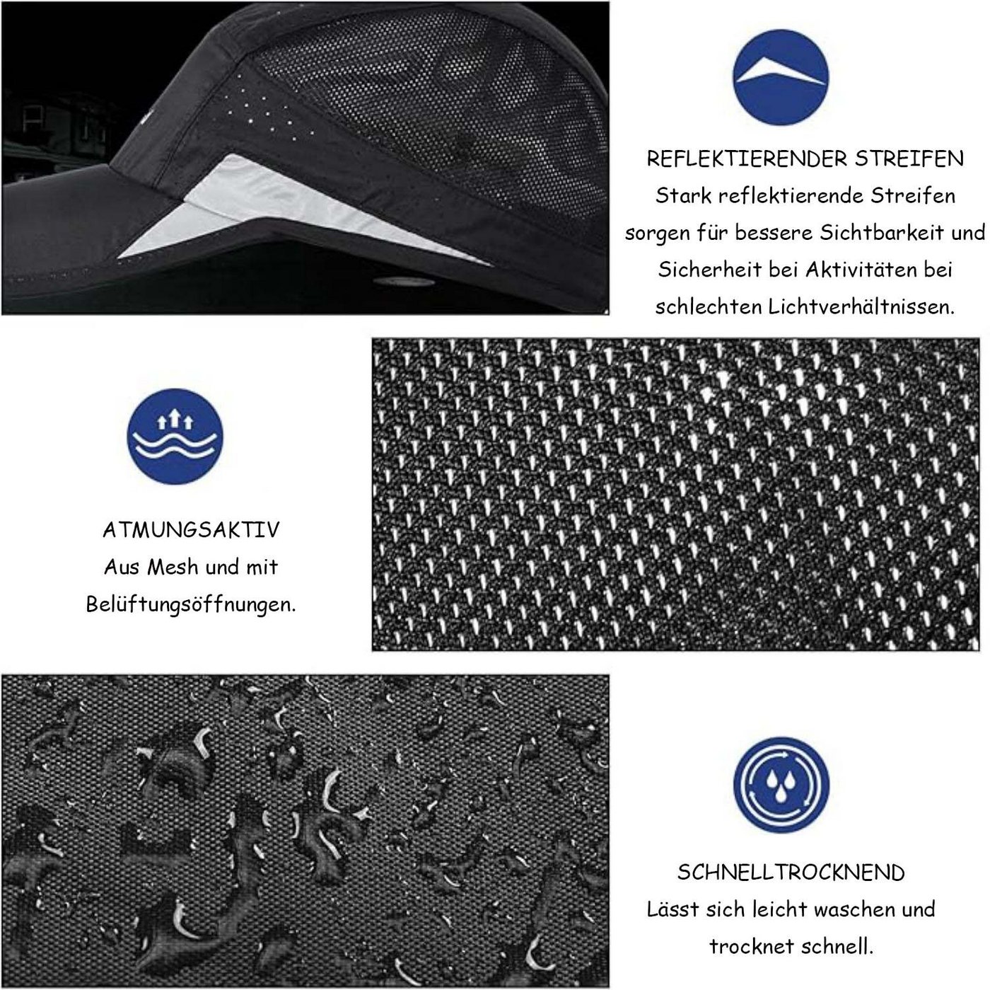 Zaewry Baseball Cap Damen Herren, Atmungsaktive Sport DüNn Mesh Kappe – Bild 3 von 5