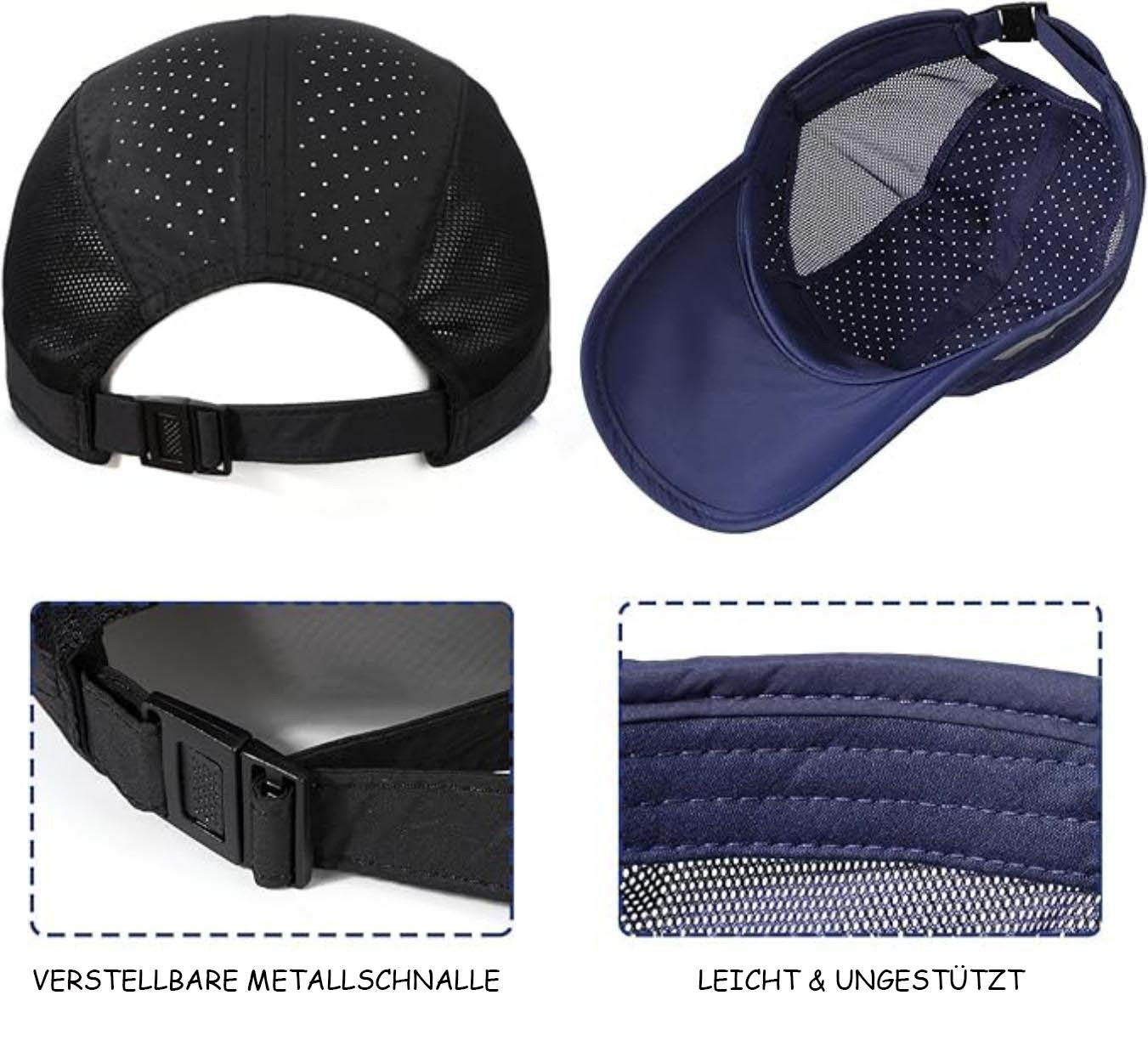 Zaewry Baseball Cap Damen Herren, Atmungsaktive Sport DüNn Mesh Kappe – Bild 5 von 5