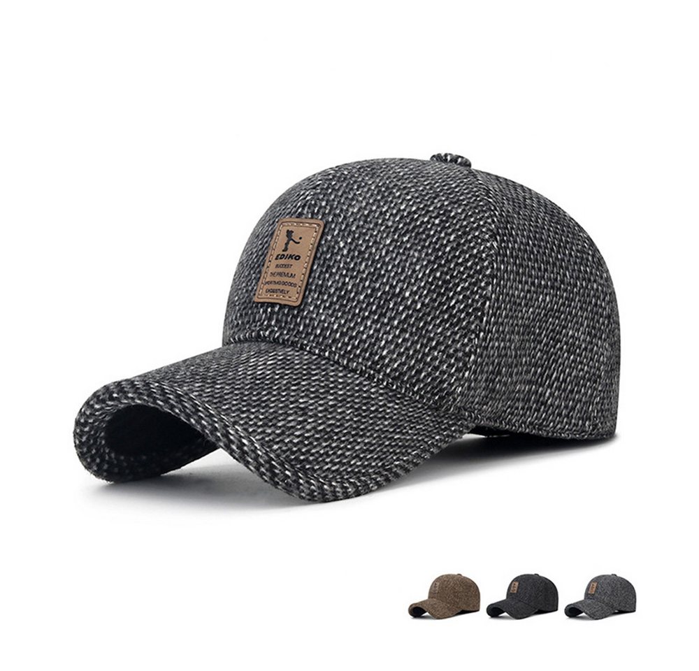 Zaewry Baseball Cap Winter Baseball Cap mit Ohrenklappen Herren Wärmemütze – Bild 3 von 5