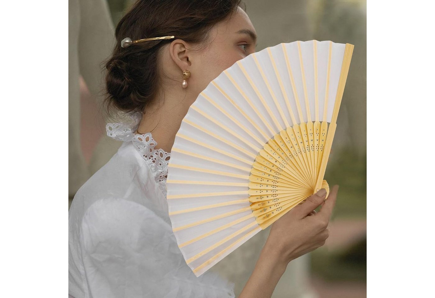 Zaewry Handfächer Quasten-Handfächer, Vintage-Faltfächer, geeignet für Geburtstage, Partys, Hochzeiten und Fotoshootings. – Bild 5 von 5