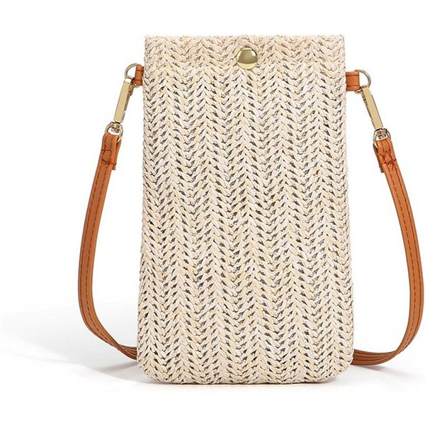 Zaewry Handytasche Umhängetasche Damen, Strohtaschen für Frauen Crossbody Strand Tasch