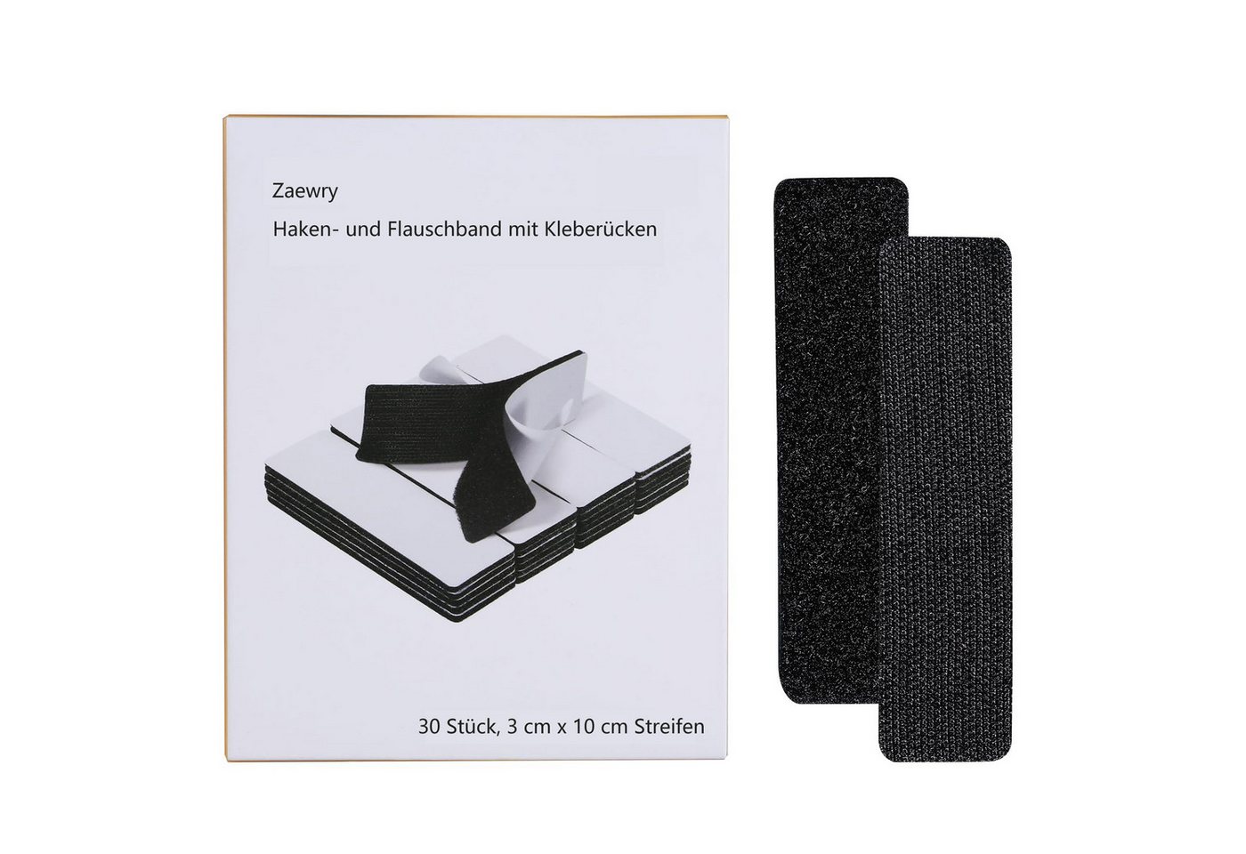 Zaewry Klettband Klettband Selbstklebend Extra Stark, Doppelseitig Klebende, (30-St), Breit Selbstklebendes Klebepad Flauschband und Hakenband – Bild 2 von 5