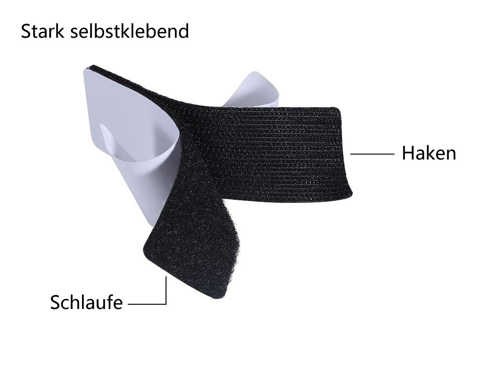 Zaewry Klettband Klettband Selbstklebend Extra Stark, Doppelseitig Klebende, (30-St), Breit Selbstklebendes Klebepad Flauschband und Hakenband – Bild 5 von 5