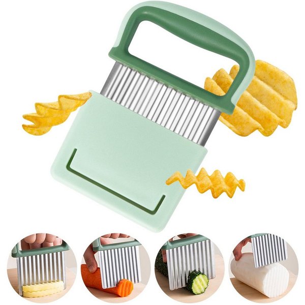 Zaewry Messerwelle Wellenschneider, Pommes Wellenmesser, Wellenmesser mit Schutzhülle, Wellenmesser Rostfreier Stahl
