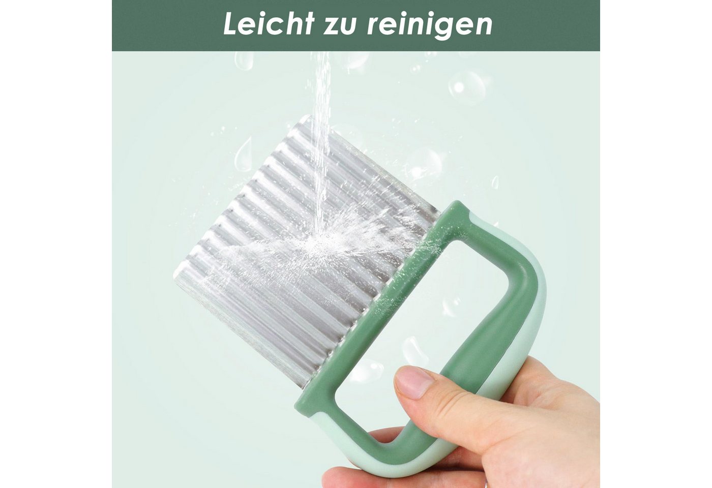 Zaewry Messerwelle Wellenschneider, Pommes Wellenmesser, Wellenmesser mit Schutzhülle, Wellenmesser Rostfreier Stahl – Bild 5 von 5