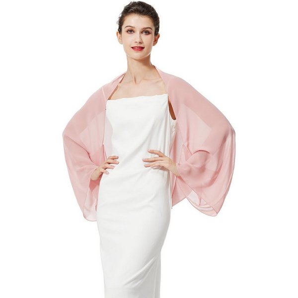 Zaewry Modeschal Damen Chiffon-Bolero, locker geschnitten, mit langen Ärmeln, ideal als Überwurf für Sommerhochzeiten, Abendveranstaltungen