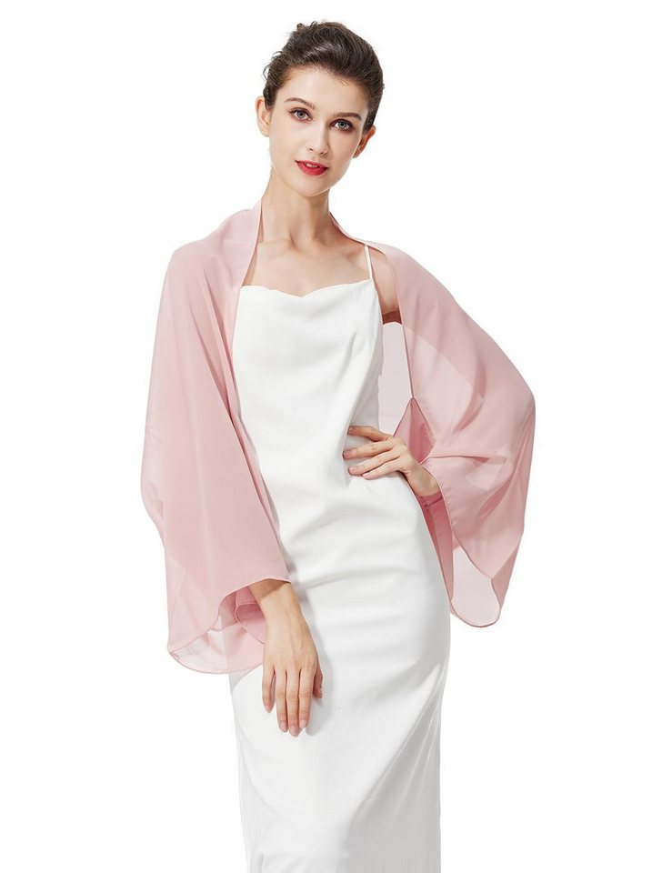 Zaewry Modeschal Damen Chiffon-Bolero, locker geschnitten, mit langen Ärmeln, ideal als Überwurf für Sommerhochzeiten, Abendveranstaltungen – Bild 2 von 5