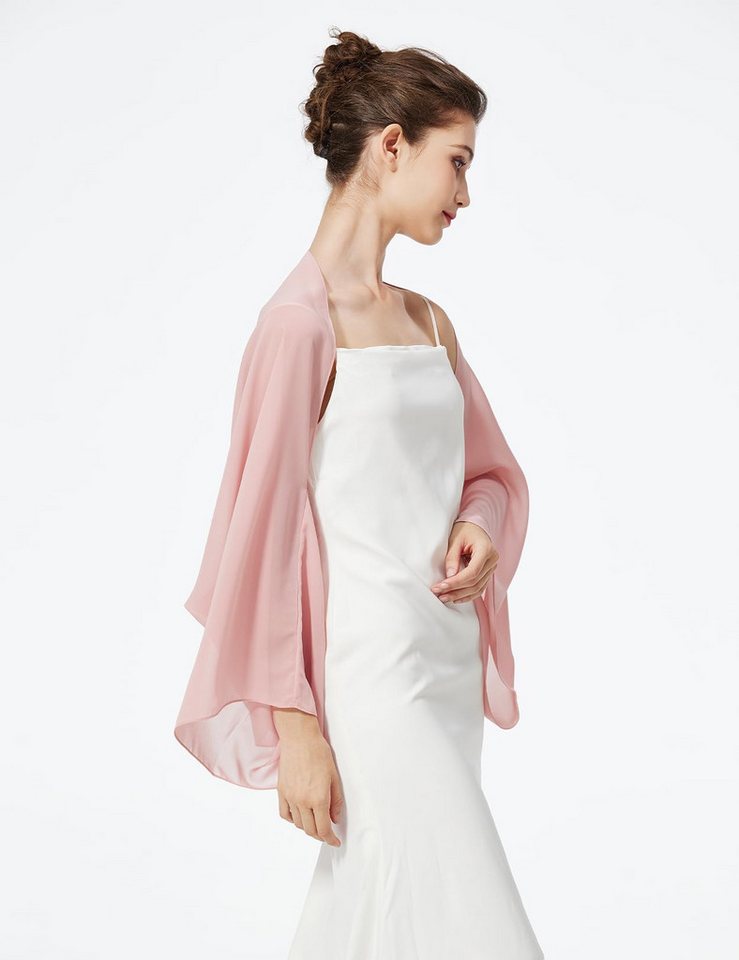 Zaewry Modeschal Damen Chiffon-Bolero, locker geschnitten, mit langen Ärmeln, ideal als Überwurf für Sommerhochzeiten, Abendveranstaltungen – Bild 3 von 5