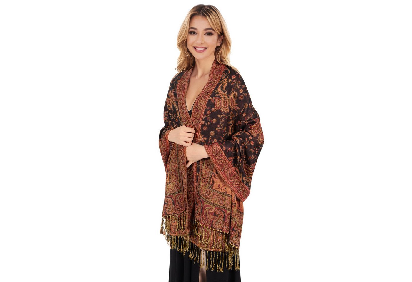 Zaewry Modeschal Damen Kaschmirimitat-Schal, Elegant Weich Schultertuch Schal, Schals und Umhänge für Abendkleider, Festivals und alle Anlässe – Bild 2 von 5