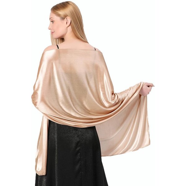 Zaewry Modeschal Damen Mode-Schal, Satin-Schal, farbenfroher Schal, geeignet für Hochzeiten, Abendkleider und Sommerpartys