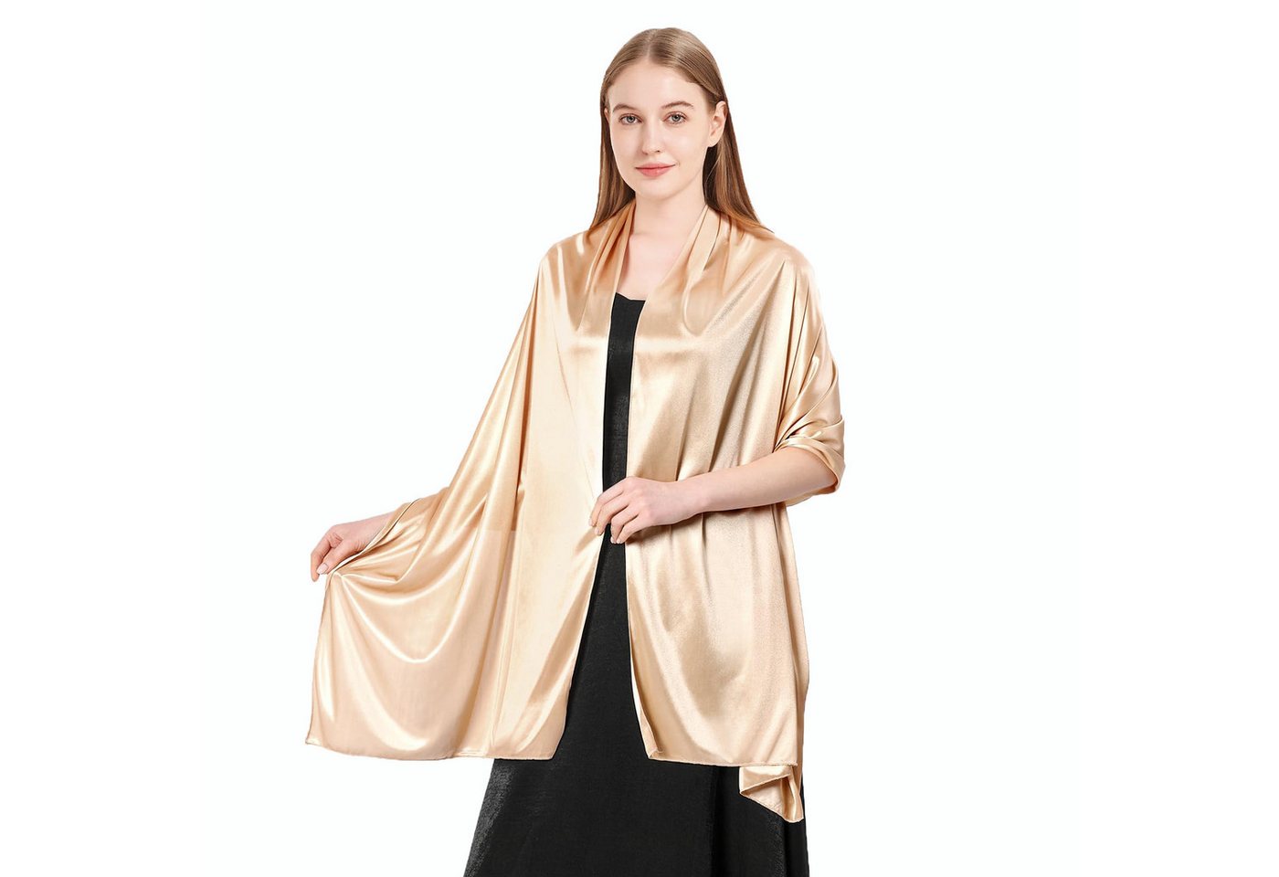 Zaewry Modeschal Damen Mode-Schal, Satin-Schal, farbenfroher Schal, geeignet für Hochzeiten, Abendkleider und Sommerpartys – Bild 2 von 5