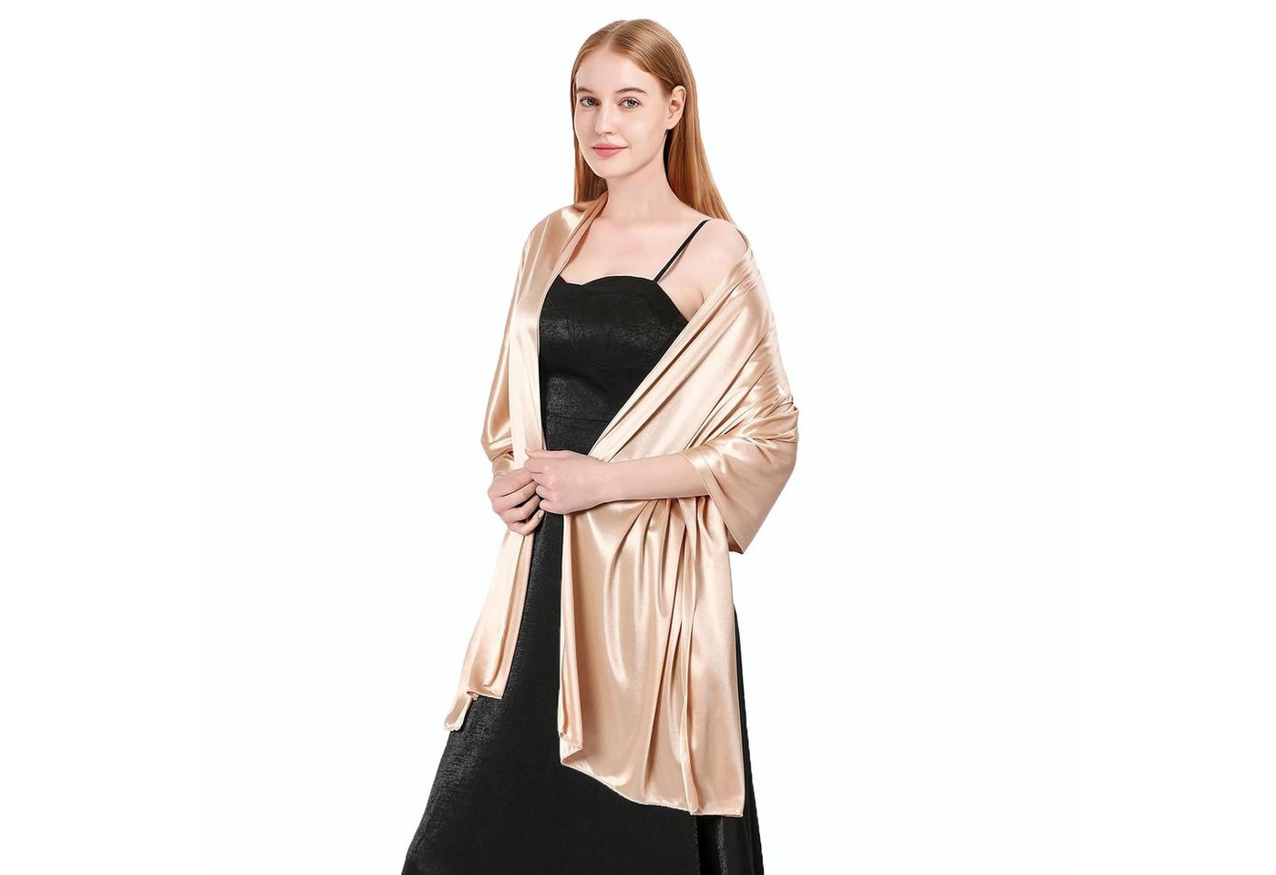 Zaewry Modeschal Damen Mode-Schal, Satin-Schal, farbenfroher Schal, geeignet für Hochzeiten, Abendkleider und Sommerpartys – Bild 3 von 5