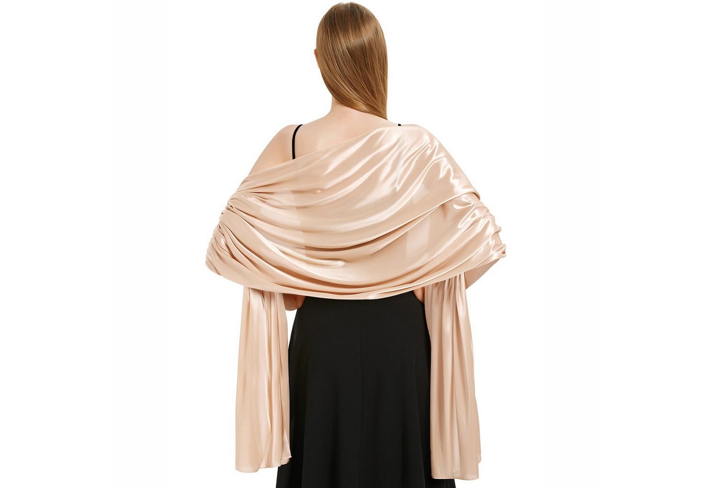 Zaewry Modeschal Damen Mode-Schal, Satin-Schal, farbenfroher Schal, geeignet für Hochzeiten, Abendkleider und Sommerpartys – Bild 4 von 5