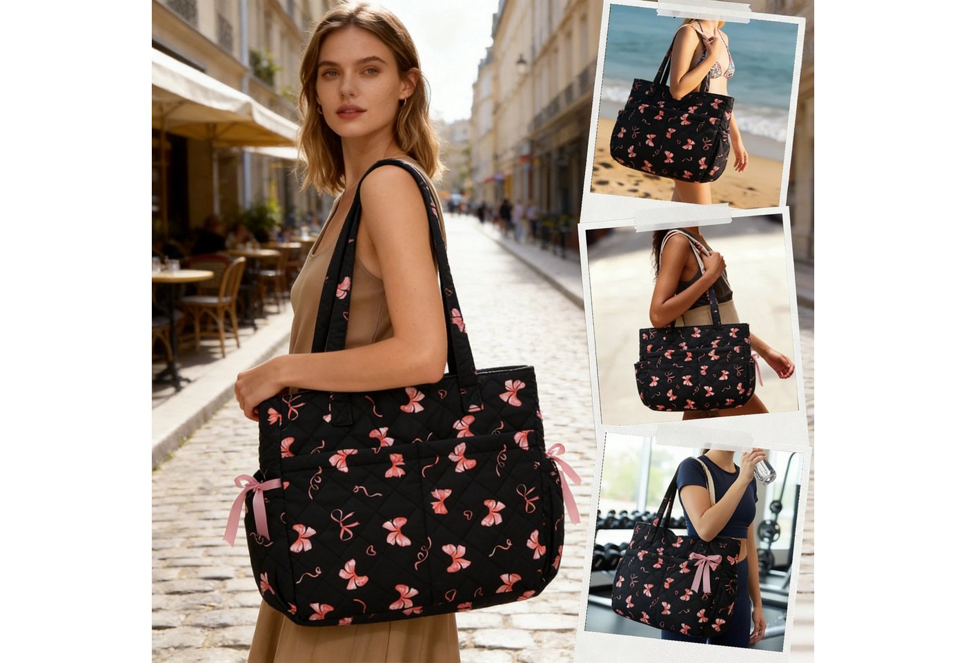 Zaewry Schultertasche Freizeit-Schultertasche, Damen-Tote-Bag, Große Handtasche, Reisetasche für unterwegs – Bild 5 von 5