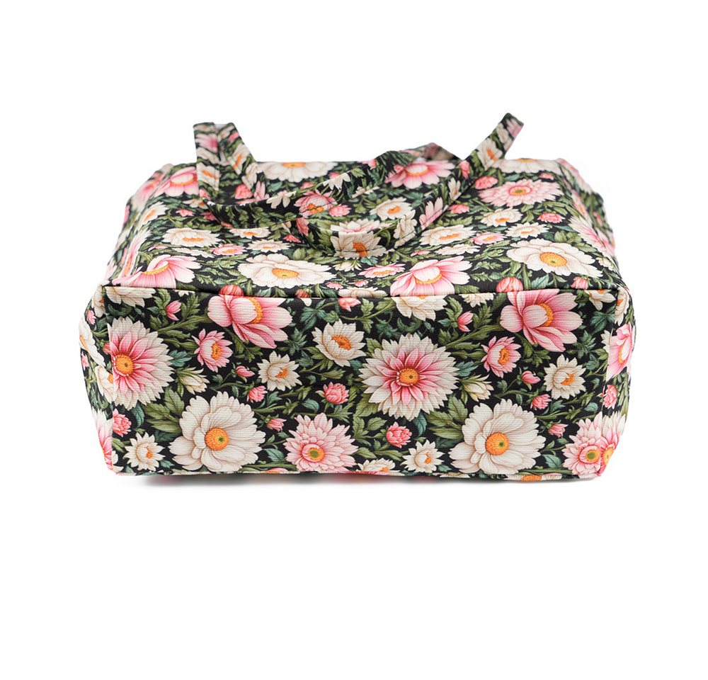 Zaewry Schultertasche Handtasche,Cord Tote, Canvas-Schultertaschen für Damen, Blümchentasche, Crossbody Mode Retro große Tasche, mit Innenfach für Arbeit,Reisen – Bild 4 von 5