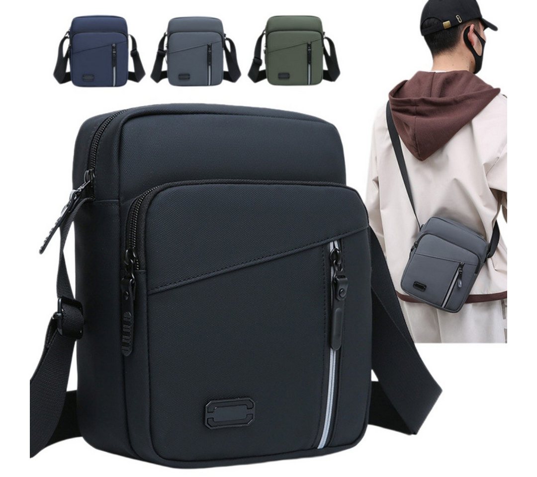 Zaewry Schultertasche Oxford Herren Tasche,Umhängetasche, Herrentasche Zum Umhängen (Verstellbarer Schultergurt Wasserdichtes Mit reflektierenden Streif), Cross – Bild 3 von 5