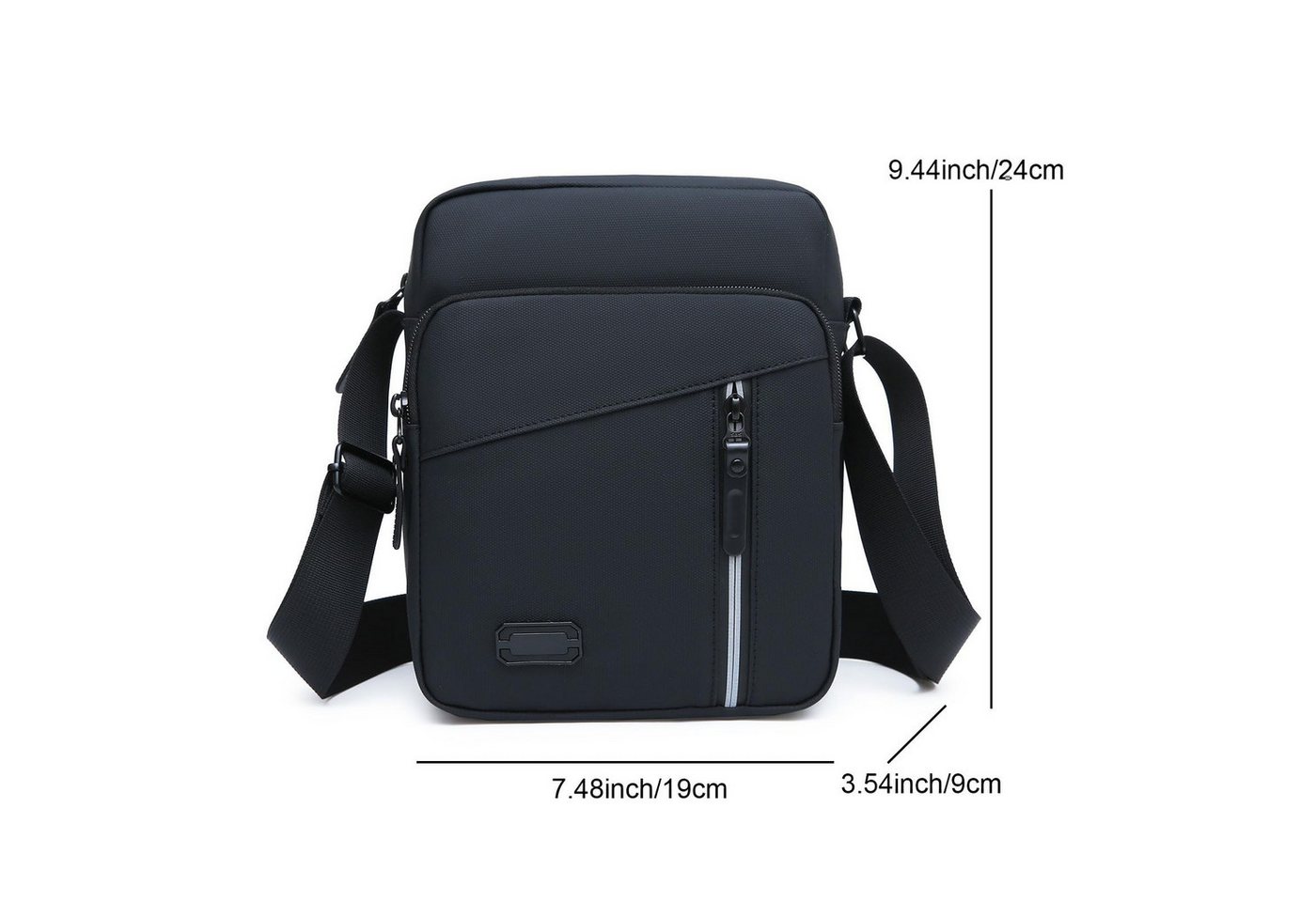 Zaewry Schultertasche Oxford Herren Tasche,Umhängetasche, Herrentasche Zum Umhängen (Verstellbarer Schultergurt Wasserdichtes Mit reflektierenden Streif), Cross – Bild 4 von 5