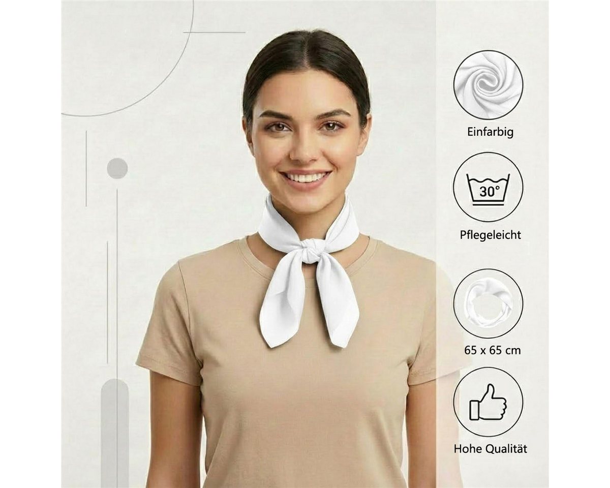 Zaewry Seidentuch Damen Nickituch Chiffon in einfarbig Uni - Leichtes zartes Halstuch, 65 x 65 cm – Bild 5 von 5