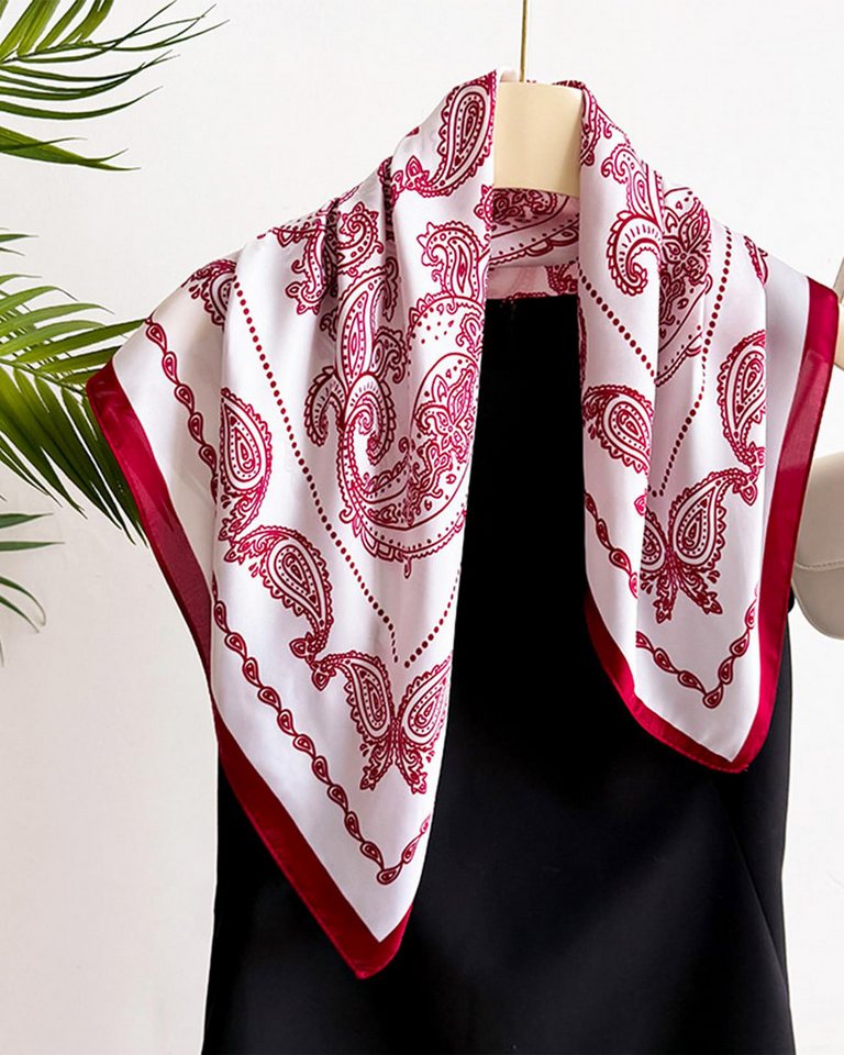 Zaewry Seidentuch quadratisch, 70x70 cm, Nickituch, Bandana-Schal (1Stück), Seide, Satin-Kopftuch für Damen – Seidig-glattes Haarwickeltuch, stilvoll – Bild 2 von 5