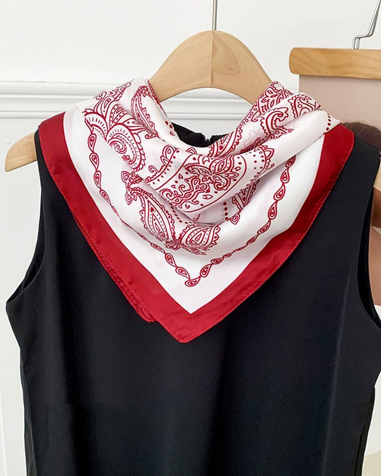 Zaewry Seidentuch quadratisch, 70x70 cm, Nickituch, Bandana-Schal (1Stück), Seide, Satin-Kopftuch für Damen – Seidig-glattes Haarwickeltuch, stilvoll – Bild 4 von 5