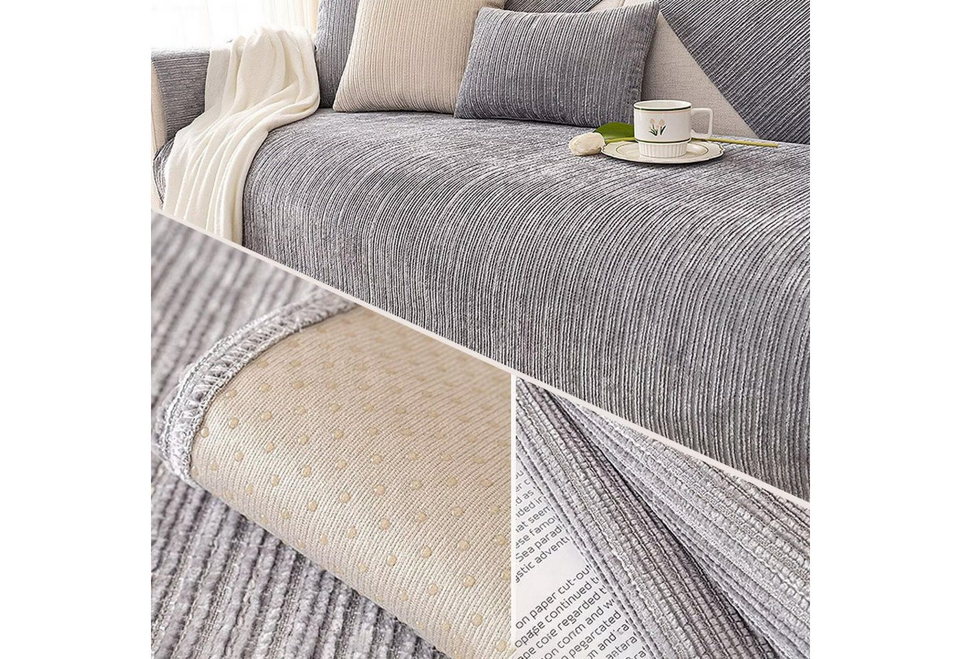 Zaewry Sofaschoner Sofa Überzug rutschfeste, Universal Sofaschoner 1 2 3 4 Sitzer, Waschbar Sofabezug Sofaüberwurf, Weiche Couchüberzug Überwurfdecken – Bild 2 von 5