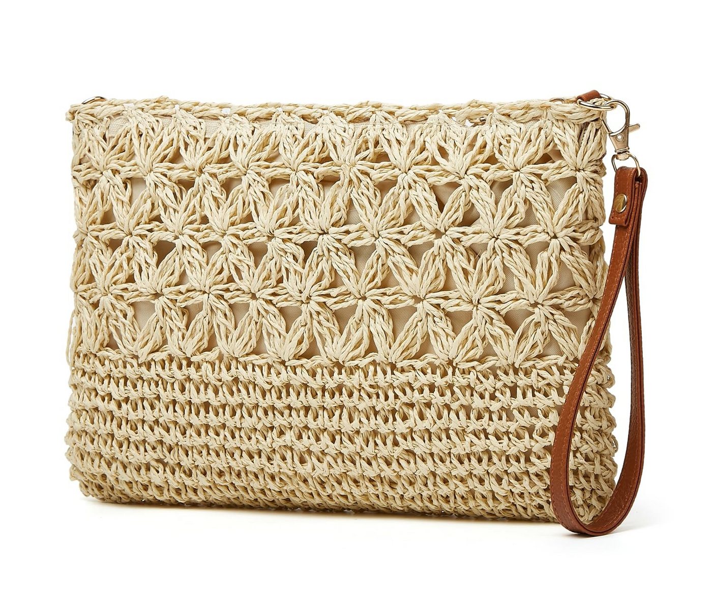 Zaewry Strandtasche Damen Strohtasche, Rattan-Geldbörse, Umhängetasche Tasche, Handtasche, Schultertasche – Bild 5 von 5