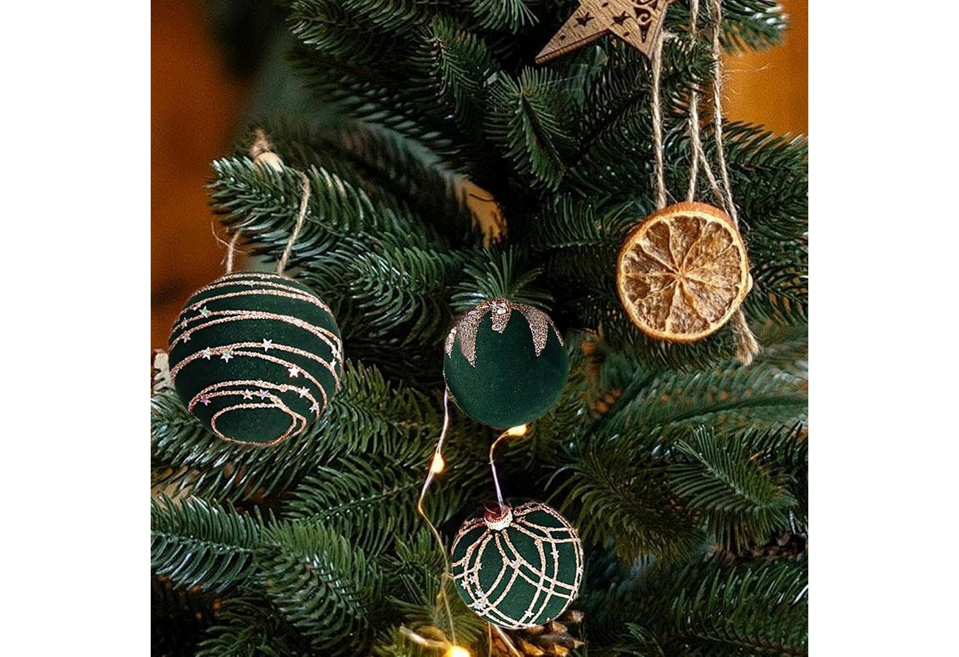 Zaewry Weihnachtsbaumkugel Weihnachtsdeko Weihnachtskugeln 12-teiliges Set,Weihnachtsbaumschmuck – Bild 2 von 5