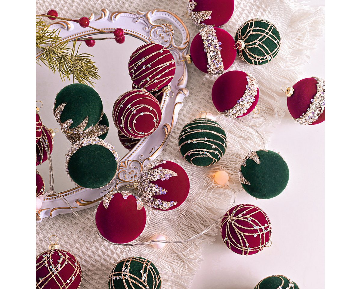 Zaewry Weihnachtsbaumkugel Weihnachtsdeko Weihnachtskugeln 12-teiliges Set,Weihnachtsbaumschmuck – Bild 4 von 5