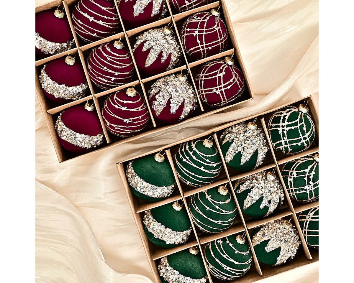 Zaewry Weihnachtsbaumkugel Weihnachtsdeko Weihnachtskugeln 12-teiliges Set,Weihnachtsbaumschmuck – Bild 5 von 5
