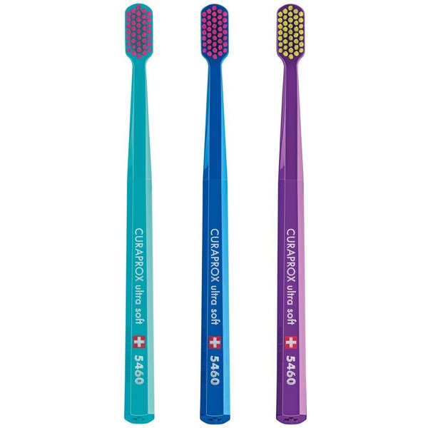 CURAPROX Zahnbürste Curaprox CS 5460, Handzahnbürste, ultrasoft, 3 Stück, farbig