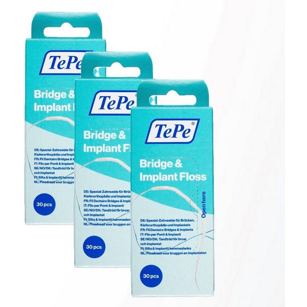 TePe Zahnseide TePe Bridge & Implant Floss (3er Set)
