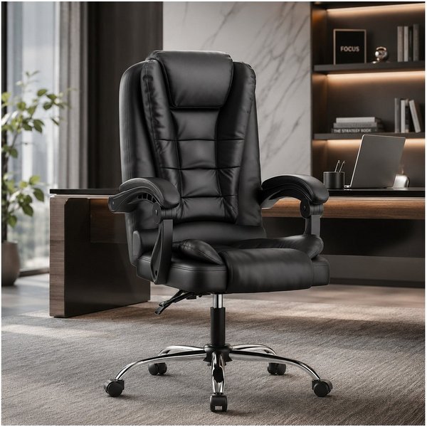ZAISZE Chefsessel Bürostuhl, Ergonomischer Bürostuhl, Stoff Schreibtischstuhl (Hohe Rückenlehne Ergonomische Liege mit Kippfunktion 360° Drehbarer Schreibtischs