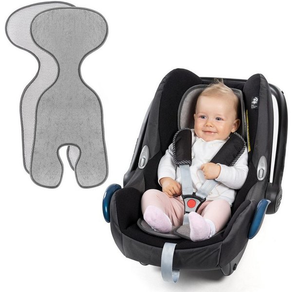 Zamboo Autokindersitz Cool & Dry - Grau, Sitzauflage für Babyschale Maxi Cosi & ReboarderSommer Sitzeinlage