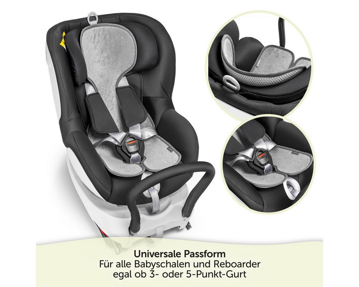 Zamboo Autokindersitz Cool & Dry - Grau, Sitzauflage für Babyschale Maxi Cosi & ReboarderSommer Sitzeinlage – Bild 2 von 5