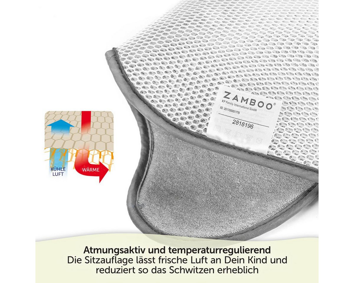 Zamboo Autokindersitz Cool & Dry - Grau, Sitzauflage für Babyschale Maxi Cosi & ReboarderSommer Sitzeinlage – Bild 5 von 5