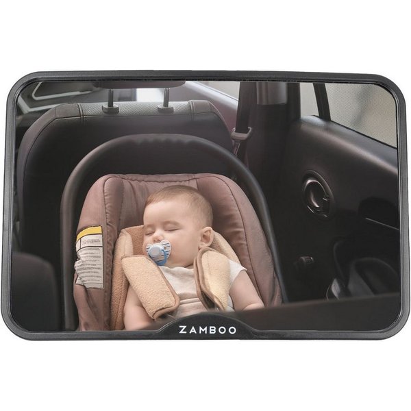Zamboo Autokindersitz Schwarz, Auto Baby Rücksitzspiegel für Babyschale & Kindersitz mit Weitwinkel