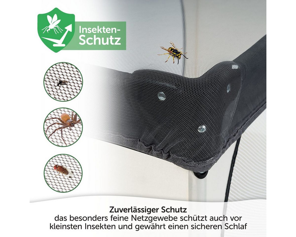 Zamboo Baby-Reisebett Universal - Grau, Insektenschutz / Mückennetz für Baby Reisebett Moskitonetz Babybetten – Bild 2 von 5