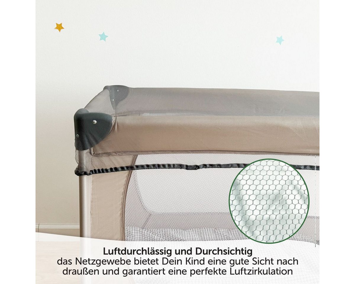 Zamboo Baby-Reisebett Universal - Grau, Insektenschutz / Mückennetz für Baby Reisebett Moskitonetz Babybetten – Bild 5 von 5