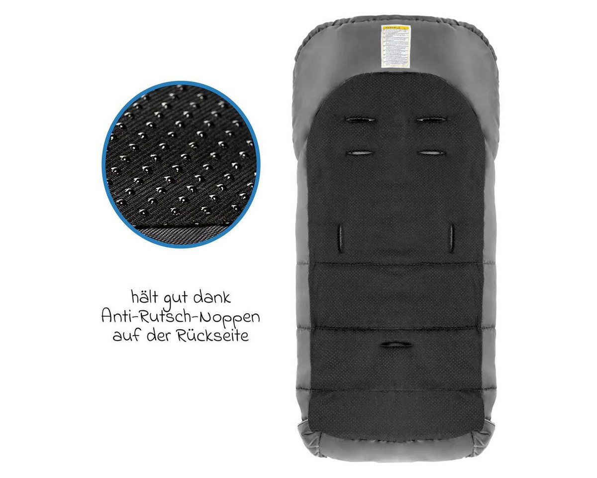 Zamboo Fußsack Grau, Universal Winter Fußsack z.B. für joie Buggy Kinderwagen Winterfußsack – Bild 3 von 5