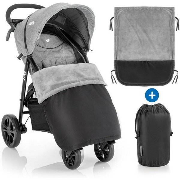 Zamboo Fußsack Schwarz, Universal Fleece Decke für Kinderwagen, Buggy & Sportwagen Beindecke