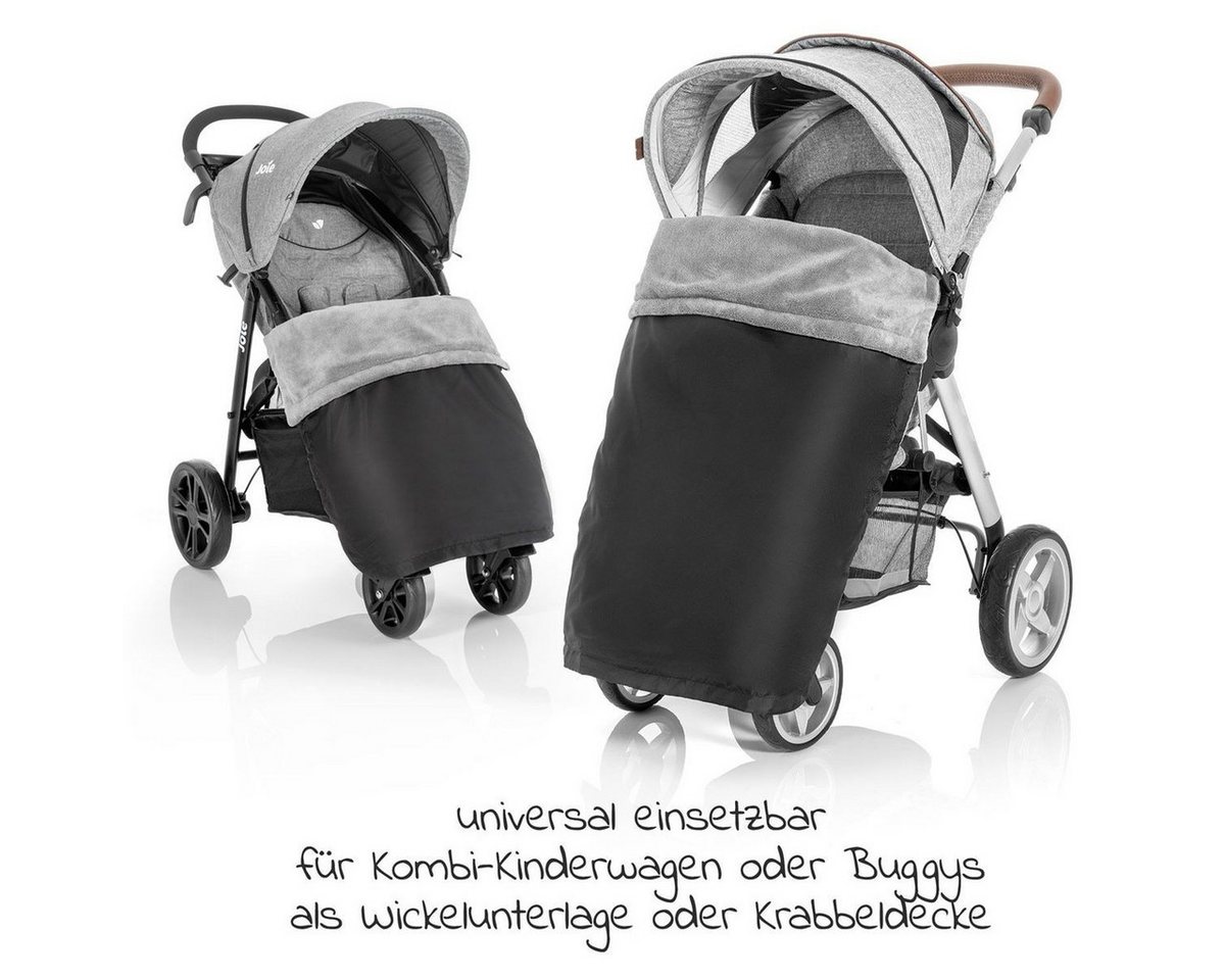 Zamboo Fußsack Schwarz, Universal Fleece Decke für Kinderwagen, Buggy & Sportwagen Beindecke – Bild 2 von 5