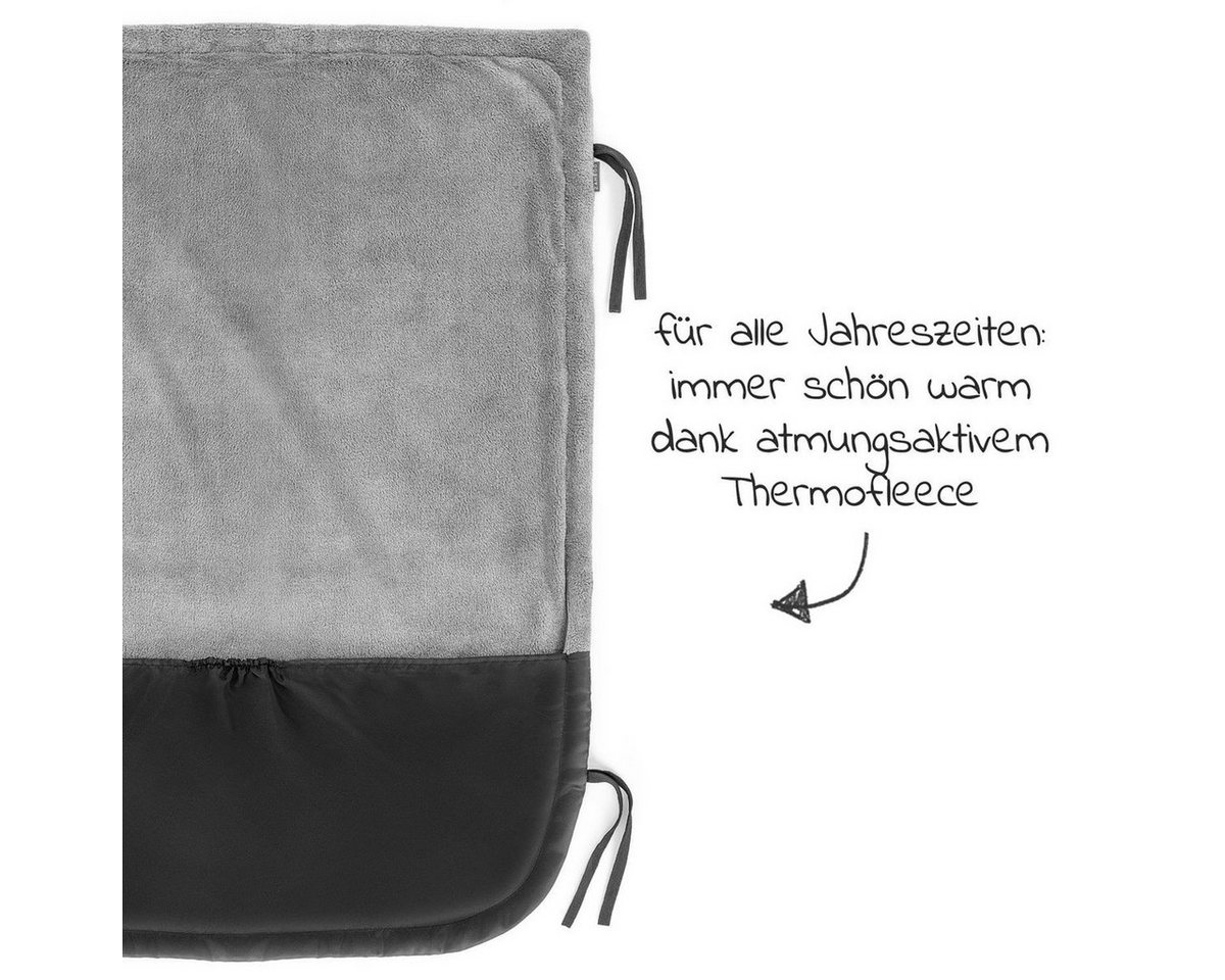 Zamboo Fußsack Schwarz, Universal Fleece Decke für Kinderwagen, Buggy & Sportwagen Beindecke – Bild 3 von 5