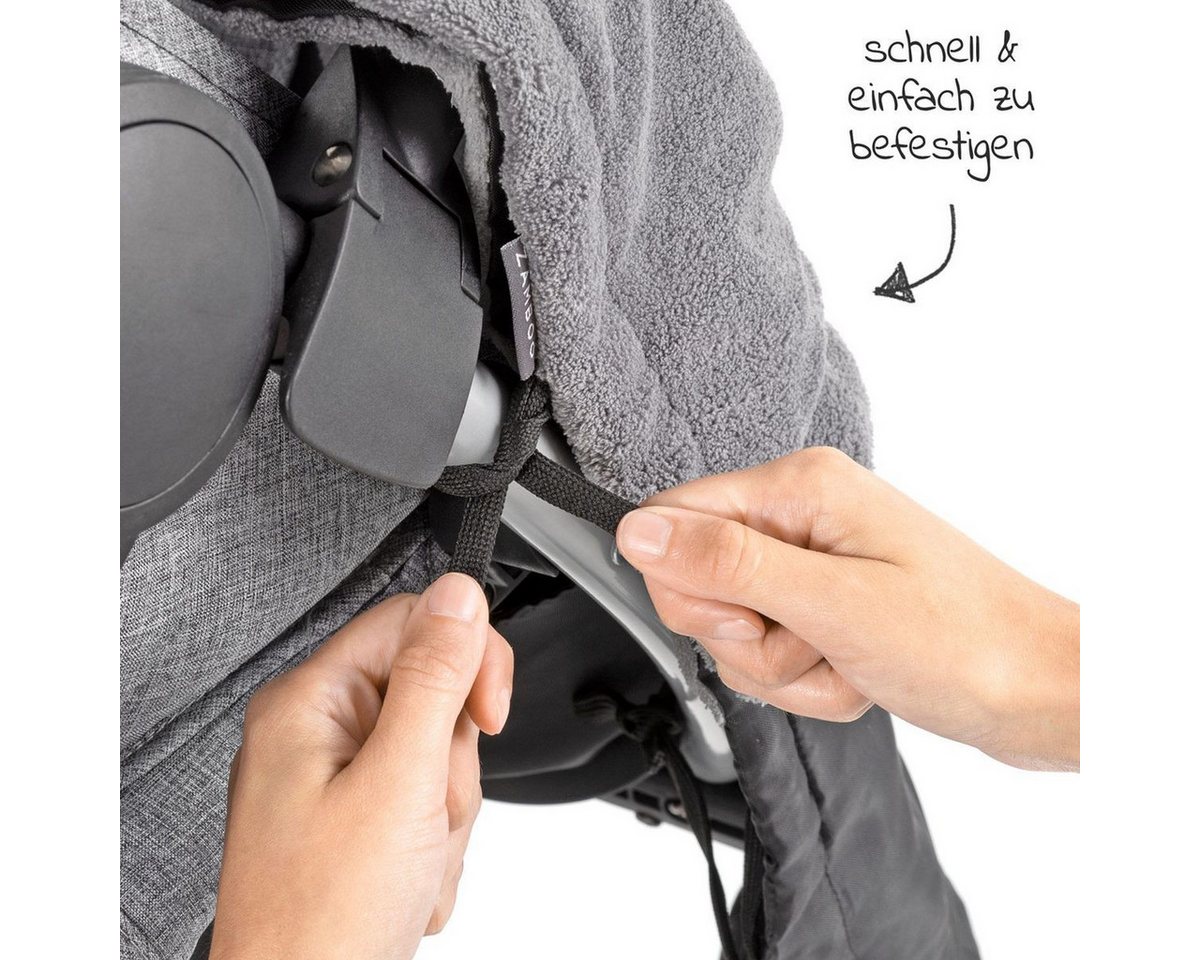 Zamboo Fußsack Schwarz, Universal Fleece Decke für Kinderwagen, Buggy & Sportwagen Beindecke – Bild 5 von 5